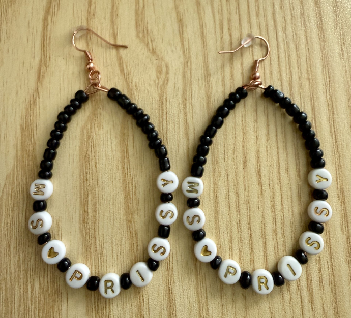 Beaded Name Earrings