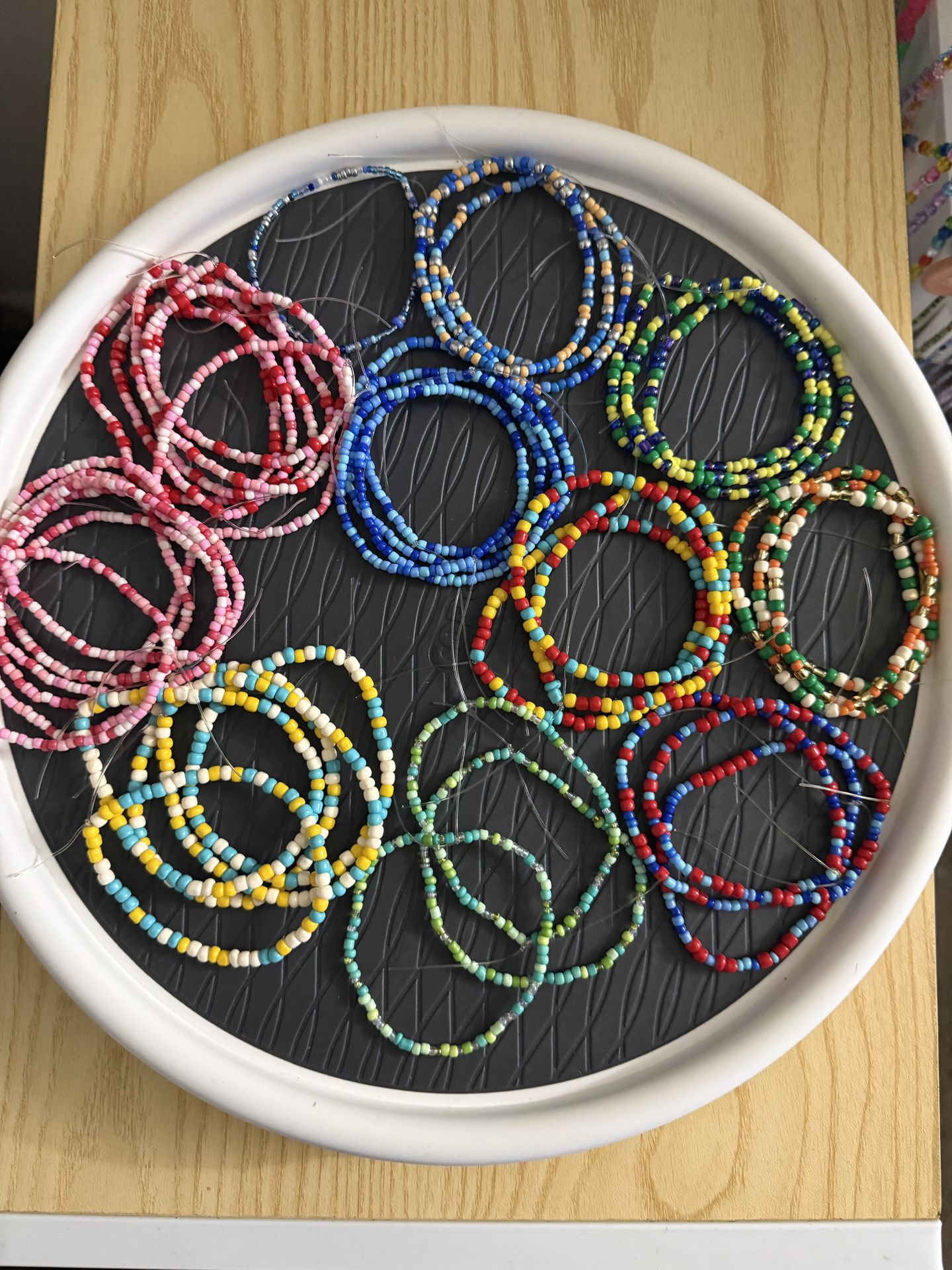 an array of stackable bracelets