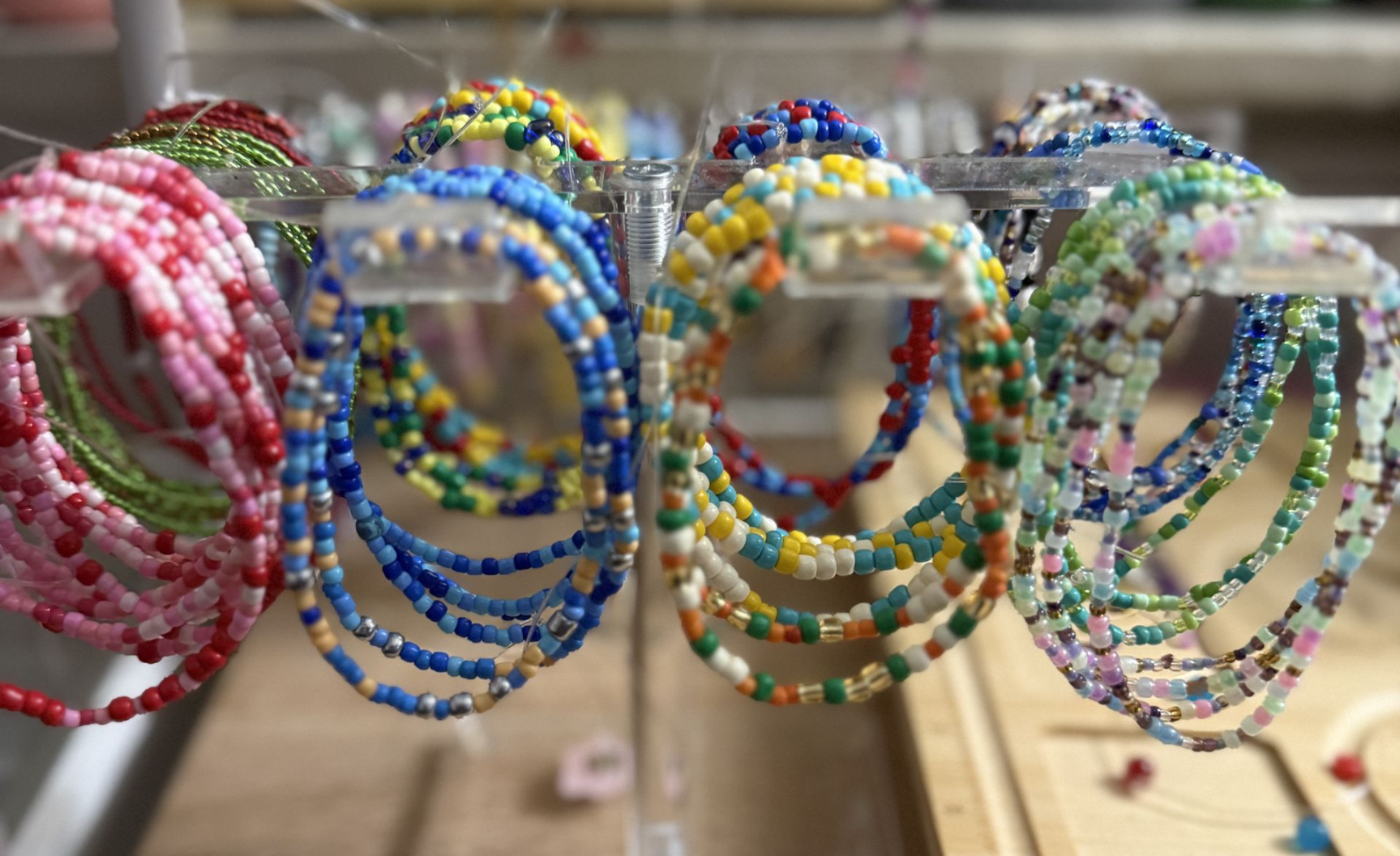 display of stackable bracelets
